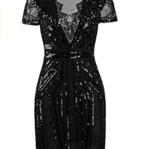 Vijiv 1920s  Prom Dress V Neck Inspired Dress